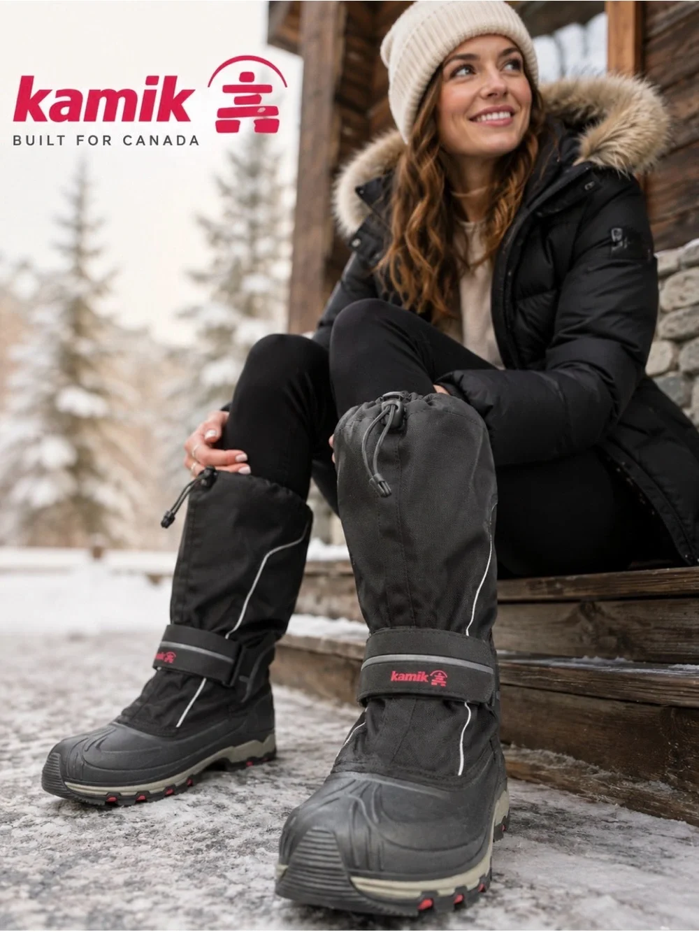 Kamik Whitehills Waterproof Insulated Winter Snow Boots Men’s 7 / Women’s 8.5